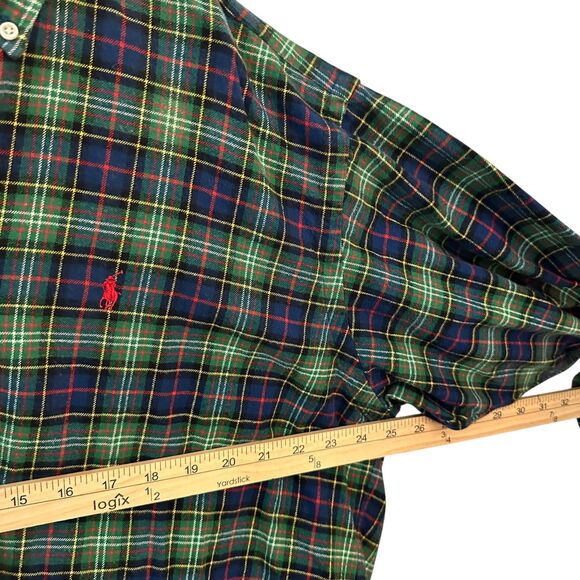 Ralph Lauren Men's Blake 100% Cotton Blue, Red & Green Plaid Flannel Button L - Picture 6 of 6